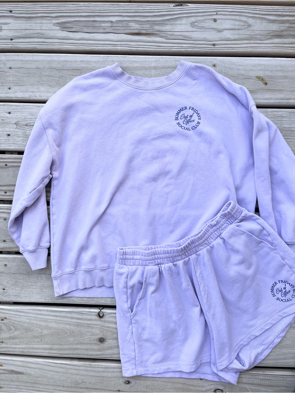 Old Navy So Comfy Out Of Office Summer Fridays Social Club Crewneck Sweater Set